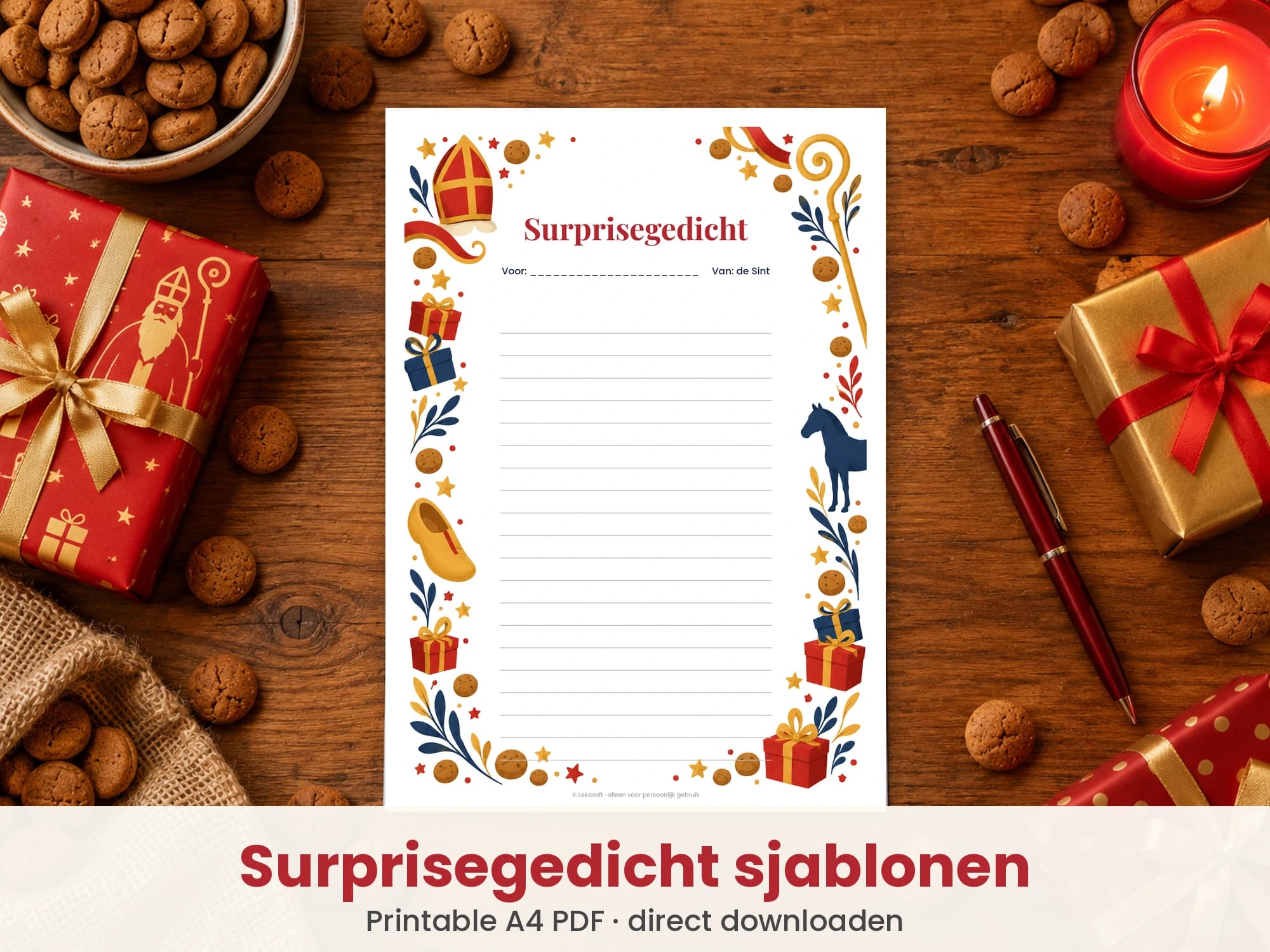 Sinterklaasgedicht sjabloon printable